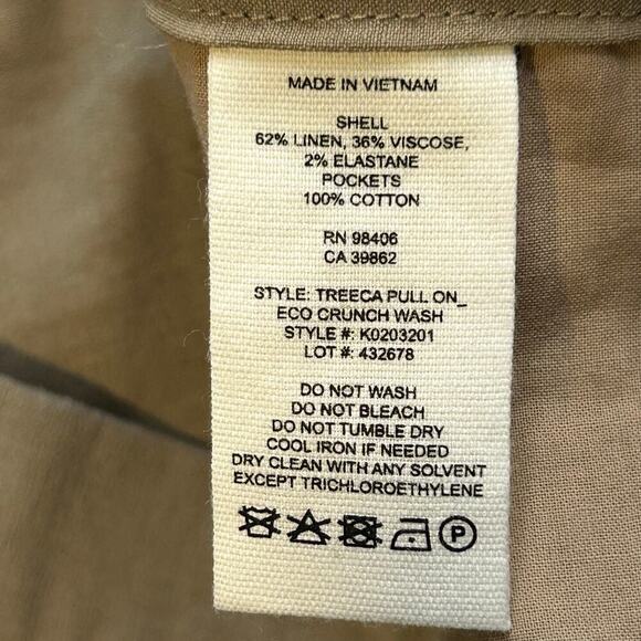 Theory women's Trecca brown linen blend cropped pull on mid rise pants size 4 - Picture 7 of 8